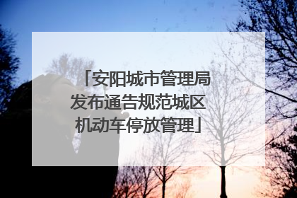 安阳城市管理局发布通告规范城区机动车停放管理